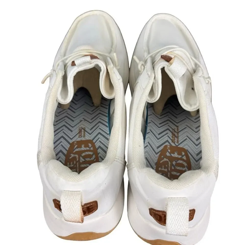 Hey Dude Wally Drift Mesh Canvas Slip On White Casual Shoes Coastal Summer sz 13